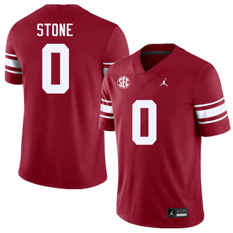 #0 David Stone Oklahoma Sooners 2024 SEC Conference College Football Jerseys-Throwback